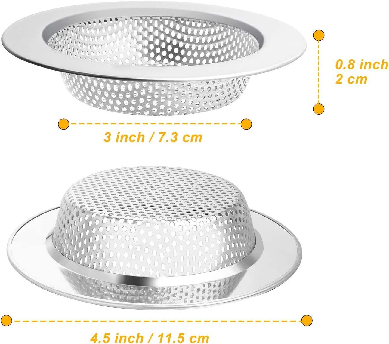 Kitchen Sink Drain Strainer Steel Plug Hole Bath Basin Hair Catcher Cover Filter - Esellertree