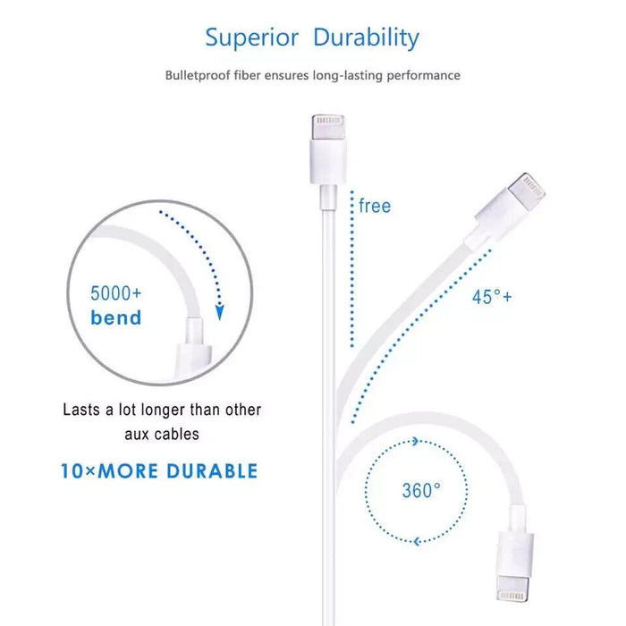 Genuine iPhone Charger For Apple Cable USB Lead 5 6 7 8 X XS XR 11 Pro Max - Esellertree