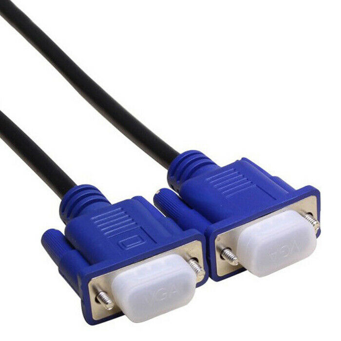 VGA Cable 1M VGA SVGA D-Sub Male 15 Pin PC to TFT LCD Monitor TV Lead UK - Esellertree