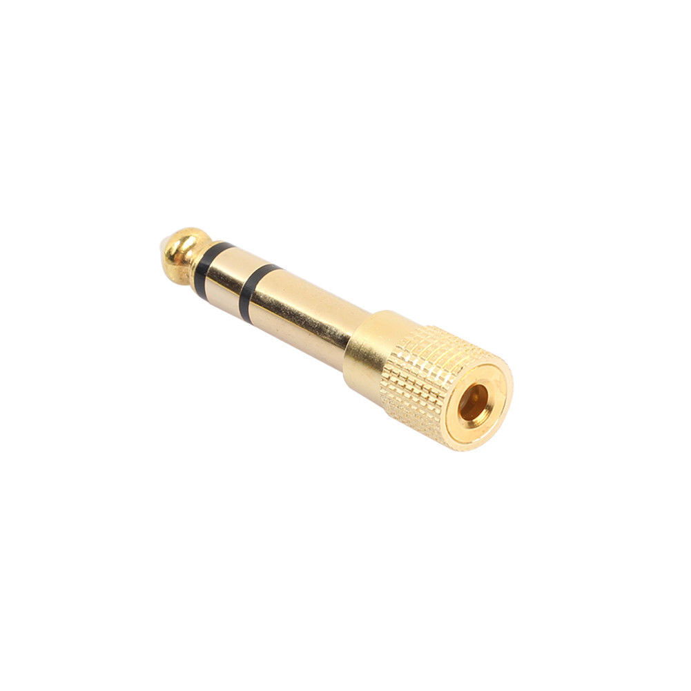 Audio Adapter 3.5mm to 6.35mm Socket Headphone Jack Plug Converter Gold Plated - Esellertree