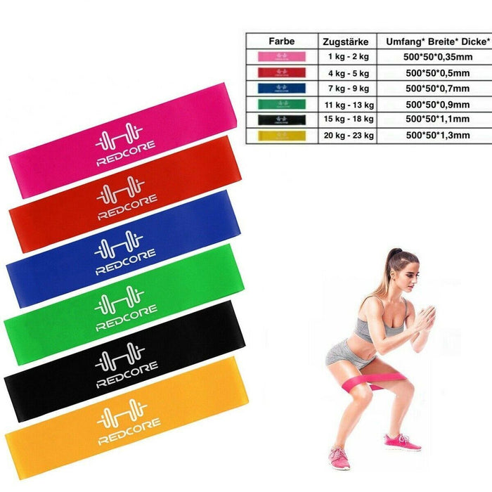 6pcs Exercise Resistance Stretch Loop Band Gym Yoga Fitness Elastic Rubber strap - Esellertree