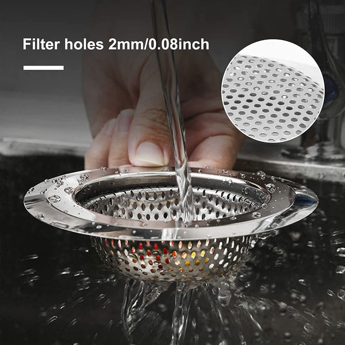 Kitchen Sink Drain Strainer Steel Plug Hole Bath Basin Hair Catcher Cover Filter - Esellertree