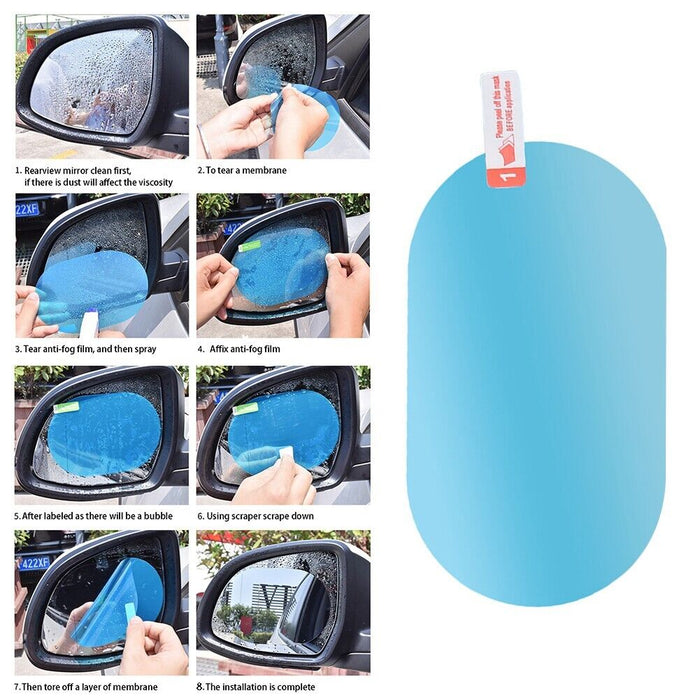 2 Pcs Car Rearview Mirror Rainproof Sticker Anti-fog Protective Film Rain Shield - Esellertree