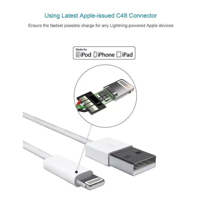 Genuine iPhone Charger For Apple Cable USB Lead 5 6 7 8 X XS XR 11 Pro Max - Esellertree