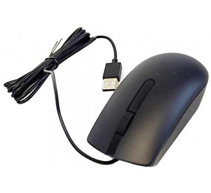 WIRED DELL MOUSE MS116 USB OPTICAL MICE WIRED BLACK SCROLL WHEEL 3 BUTTON - Esellertree