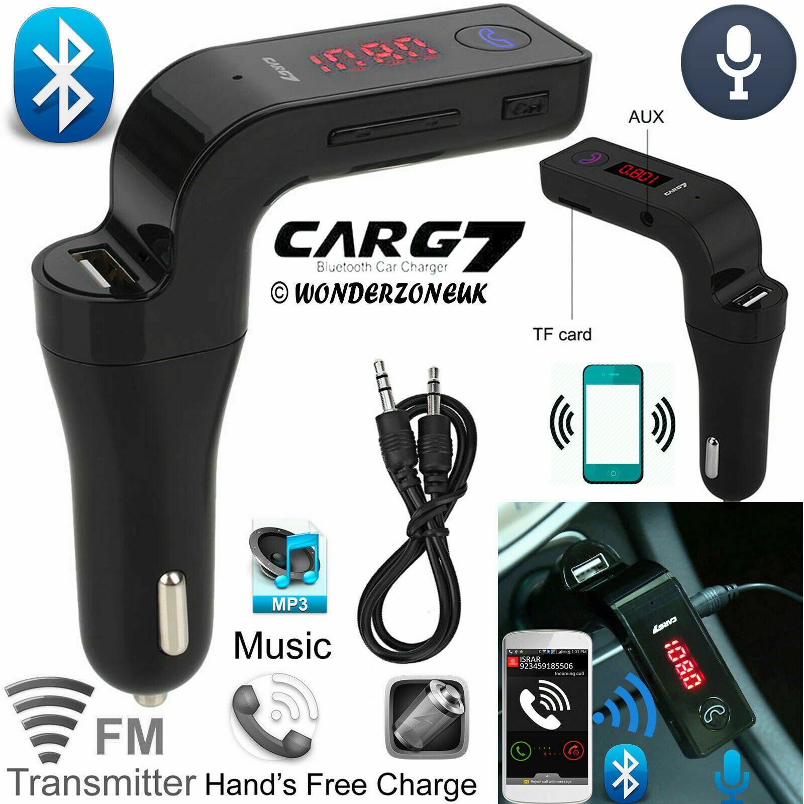 Wireless Car MP3 Bluetooth FM Transmitter Radio Music Player LCD USB Charger Kit - Esellertree