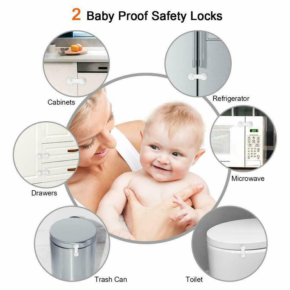 Child Toddler Baby Cupboard Cabinet Safety Locks Proof Door Drawer Fridge Kids - Esellertree