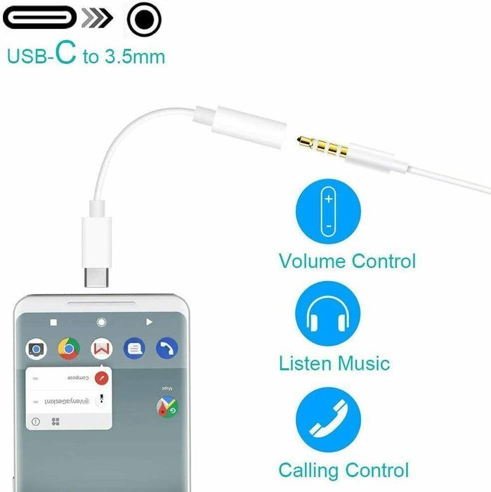 USB TYPE C TO 3.5mm AUDIO HEADPHONE ADAPTER JACK - Esellertree