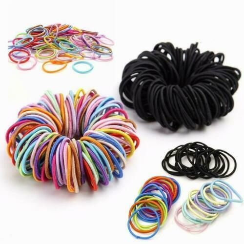 50 PCS Snag Free Thick Elastic Hair Bands Bobbles Band School Ponytail UK SELLER - Esellertree