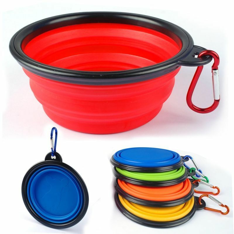 Collapsible Pet Dog Cat Feeding Bowl Pop Up Compact Travel Silicone Dish Feeder - Esellertree