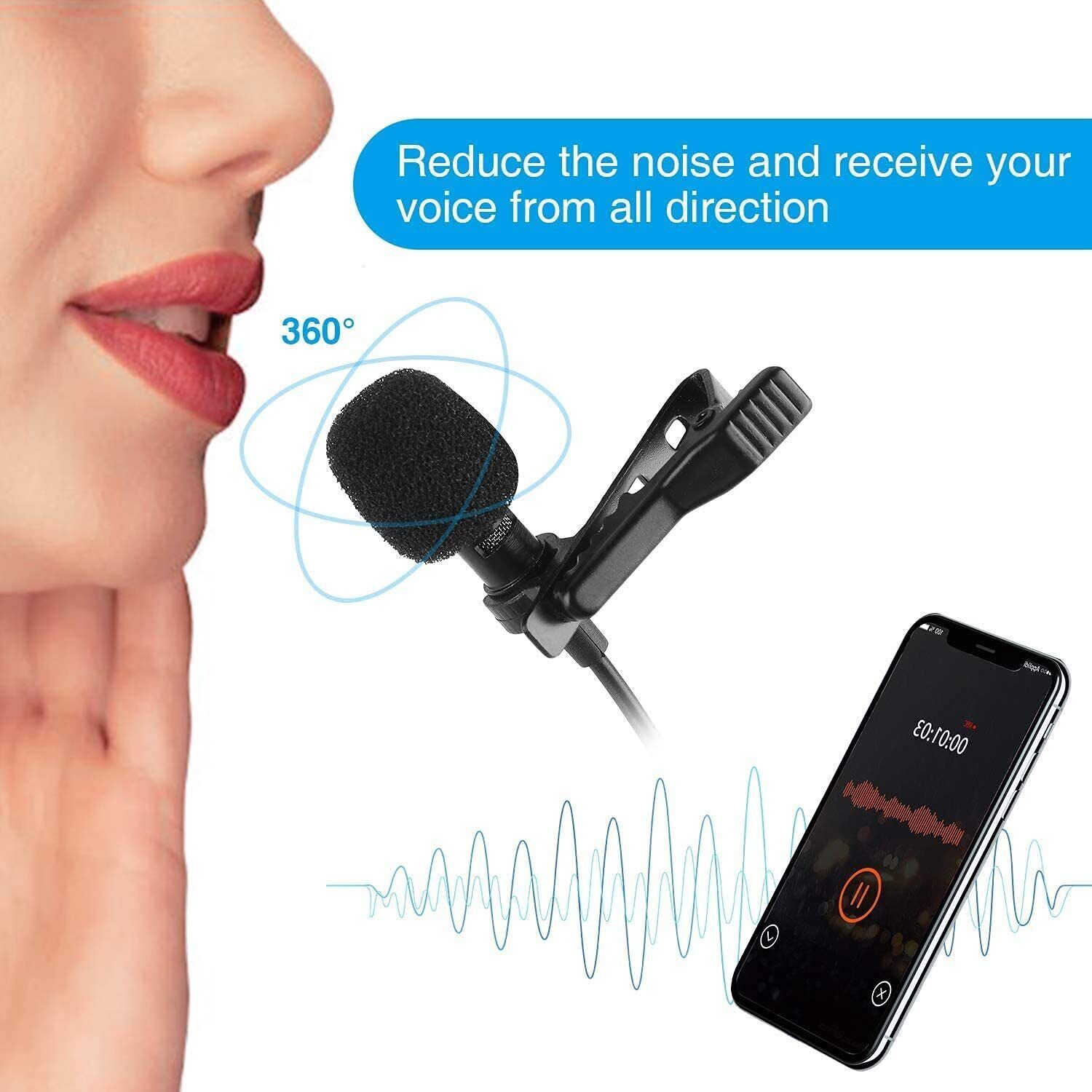 Mobile Mic For Microphone Phone Mini 3.5mm Lapel Lavalier Clip-on Recording UK - Esellertree