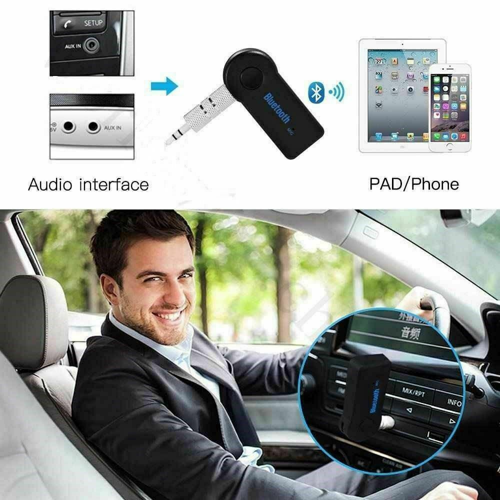 Wireless Bluetooth 3.5mm AUX Audio Stereo Music Car Receiver Adapter with Mic UK - Esellertree