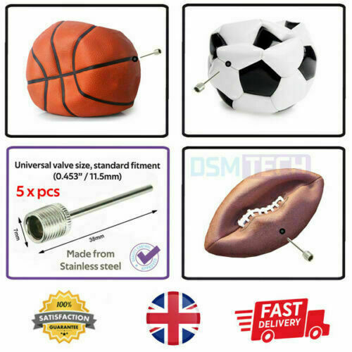 Football Pump Ball Needle Air Pin Adapter Valve Inflator Rugby Soccer Basketball - Esellertree