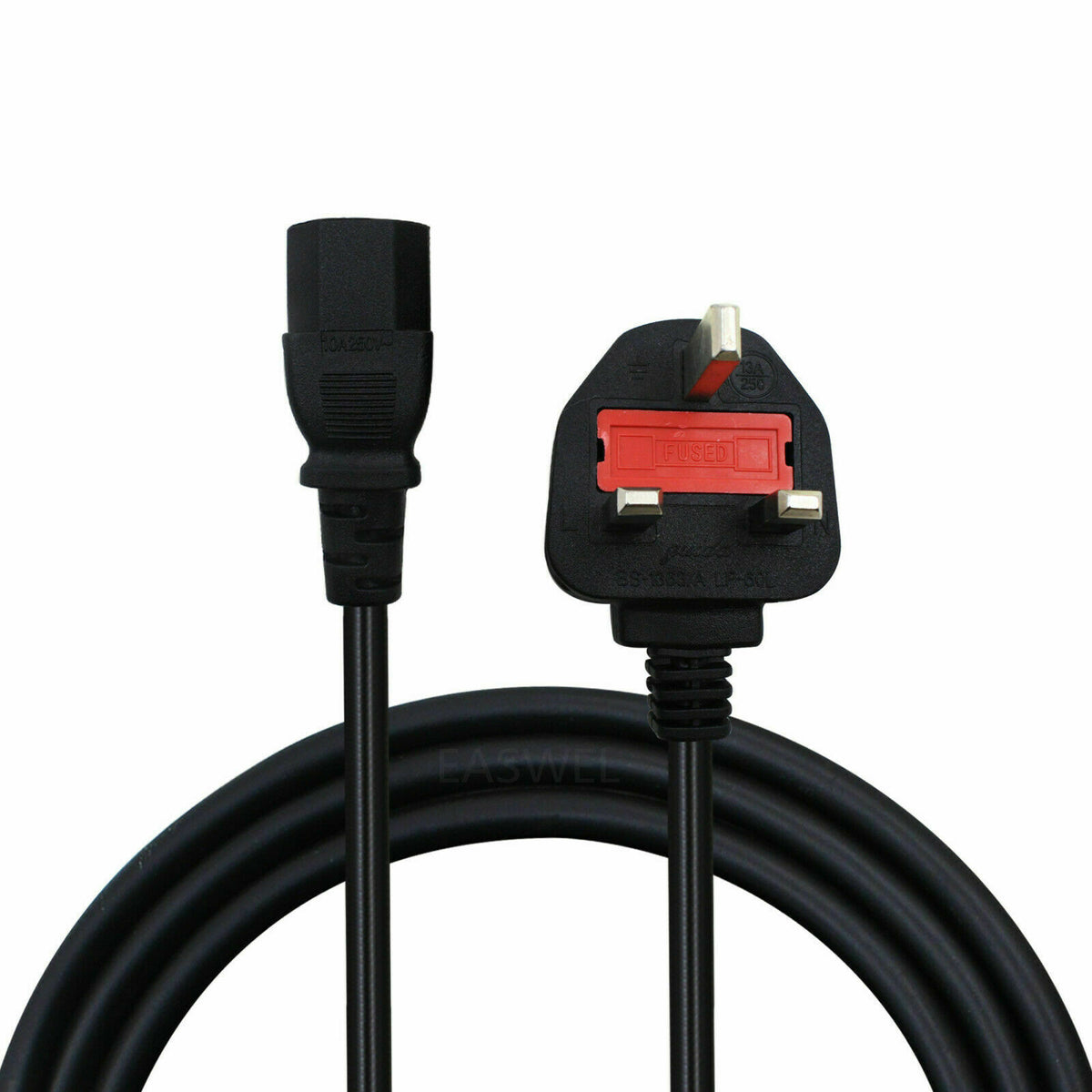 1.5m IEC C13 to UK 3-Pin Power Lead for PC & Monitor – Esellertree