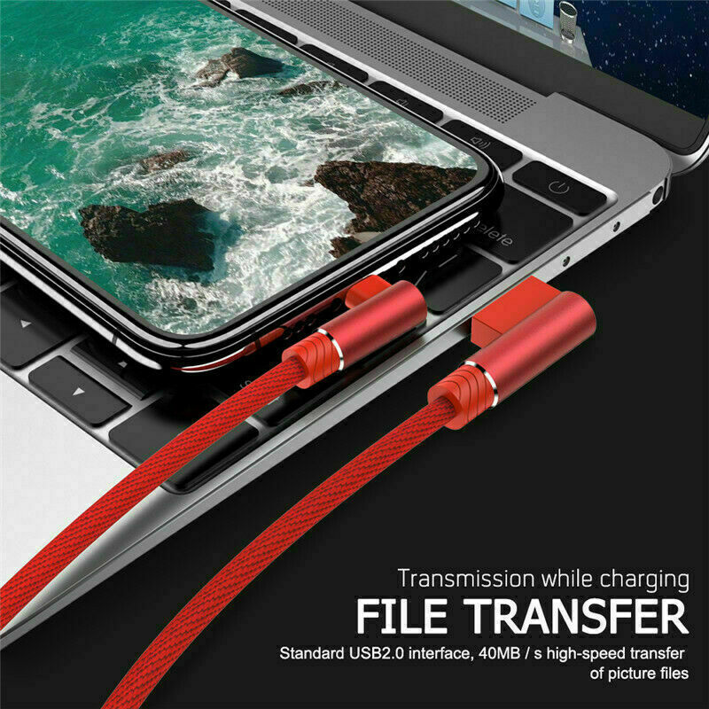 90 Degree Fast Charging Cable For IPhone IPad mini Charger Data Sync USB Lead UK - Esellertree