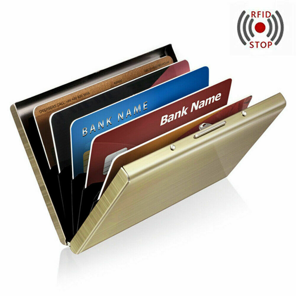 RFID Blocking Aluminum Protector Metal Wallet Credit Card Holders Thin Case Box - Esellertree