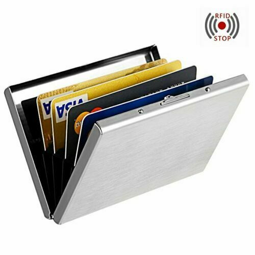 RFID Blocking Aluminum Protector Metal Wallet Credit Card Holders Thin Case Box - Esellertree