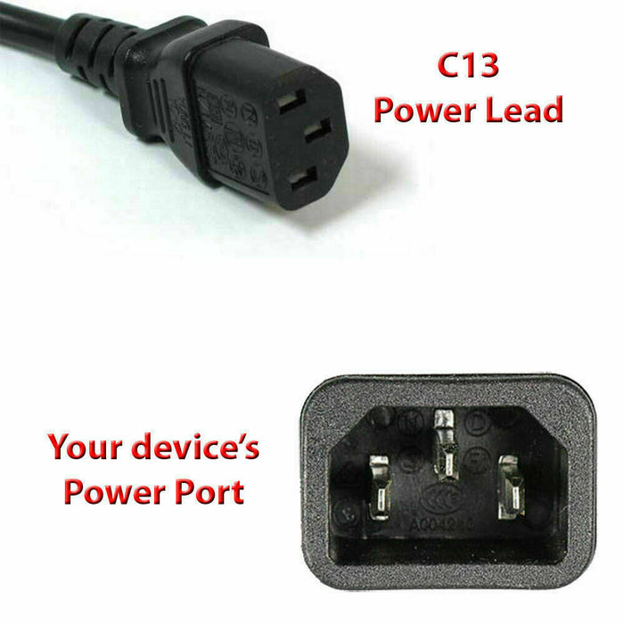 POWER LEAD 3 PIN Desktop, PC, MONITOR, Projector, Workstation AC KETTLE UK PLUG - Esellertree