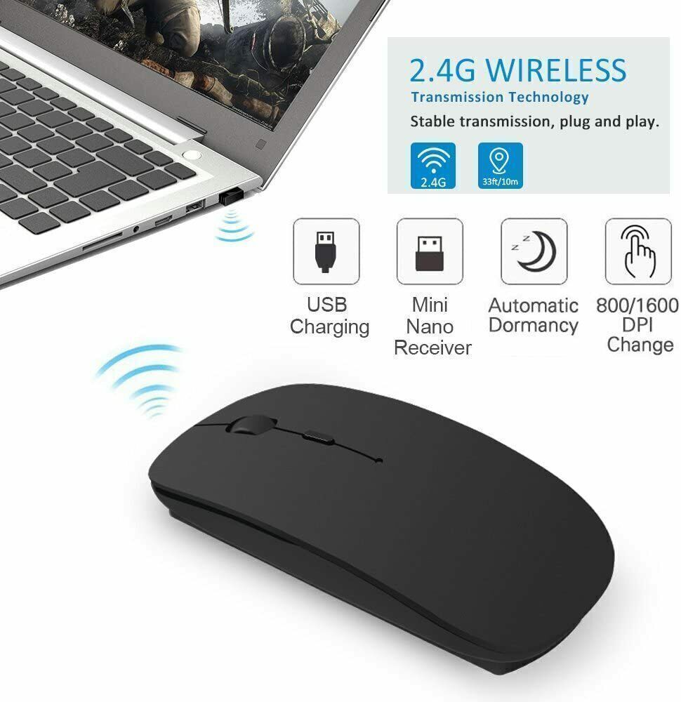 2.4 GHz Wireless Cordless Mouse Mice Optical Scroll For PC Laptop Computer + USB - Esellertree