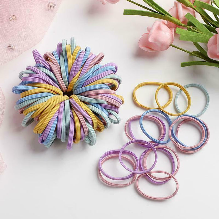 50 PCS Snag Free Thick Elastic Hair Bands Bobbles Band School Ponytail UK SELLER - Esellertree