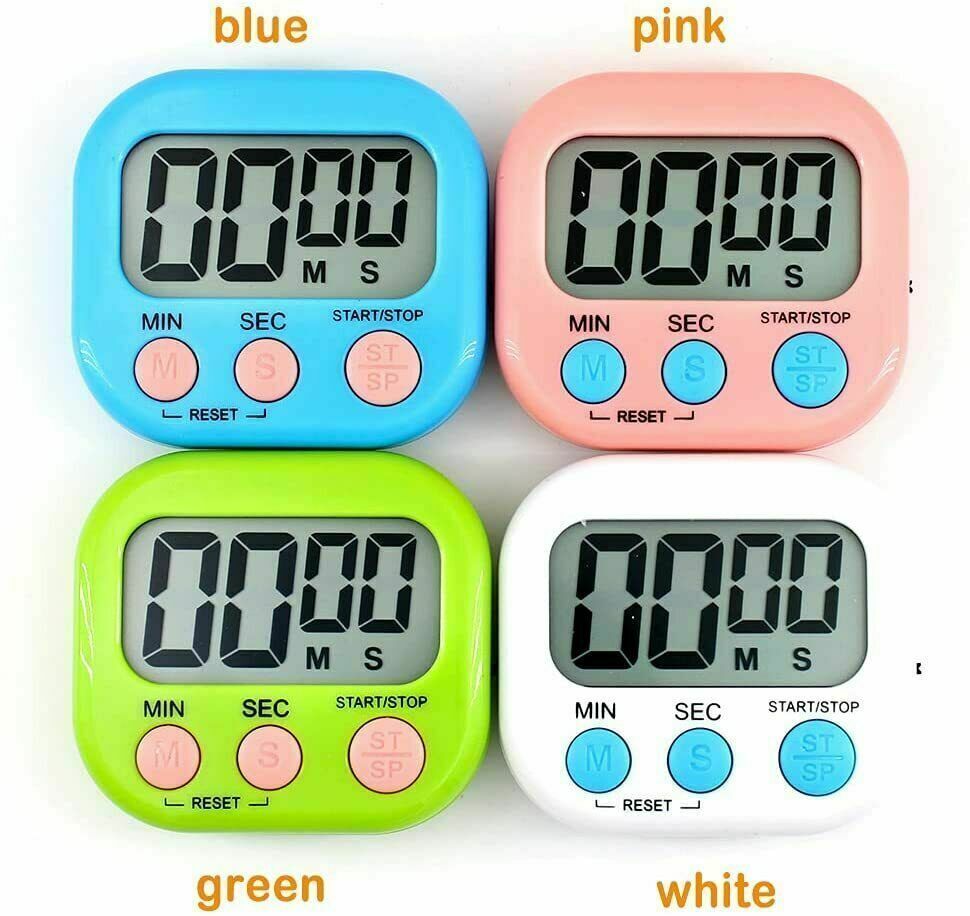 Kitchen Egg Cooking Magnetic Timer Clock Stopwatch Large LCD Digital Loud Alarm - Esellertree