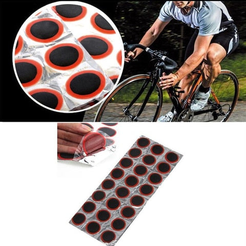 48PCS RUBBER PUNCTURE PATCHES BICYCLE BIKE TIRE TYRE TUBE REPAIR PATCH KIT - Esellertree