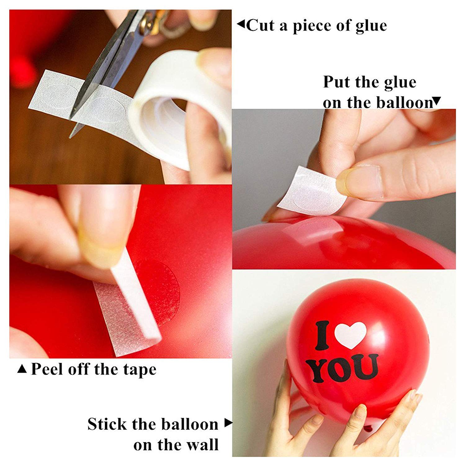 100 Double Sided Sticky Glue Dots Adhesive DIY Wedding Balloon Decoration - Esellertree