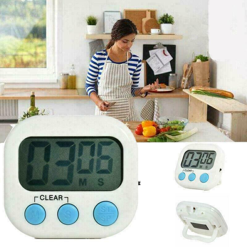 Kitchen Egg Cooking Magnetic Timer Clock Stopwatch Large LCD Digital Loud Alarm - Esellertree